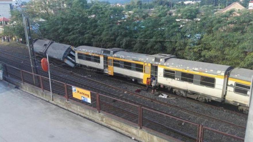 Accidente de tren en O Porriño: Primeras imágenes del convoy accidentado