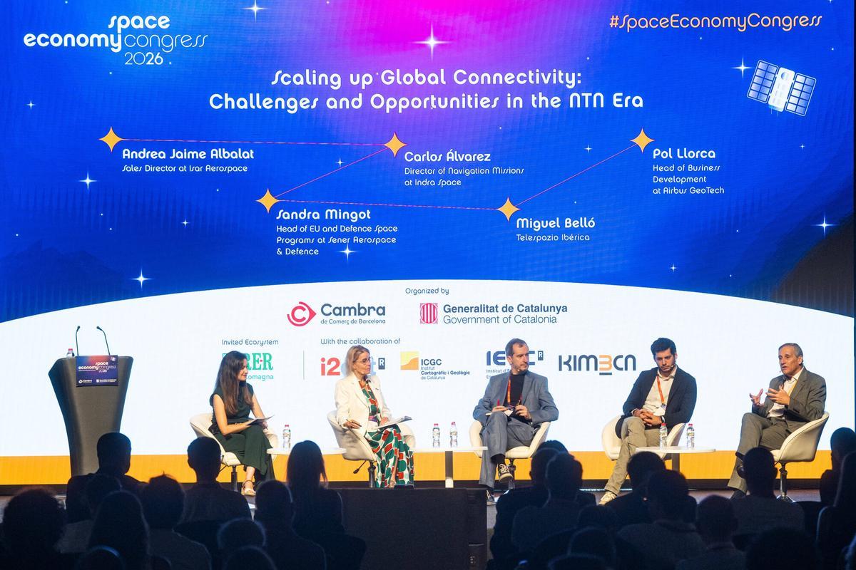 Cuatro directivos de Sener, Indra, Airbus y Telespazio en el Space Economy Congress de Barcelona