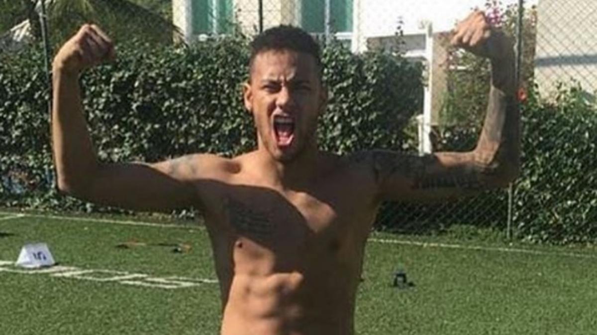 Neymar, tras el entrenamiento