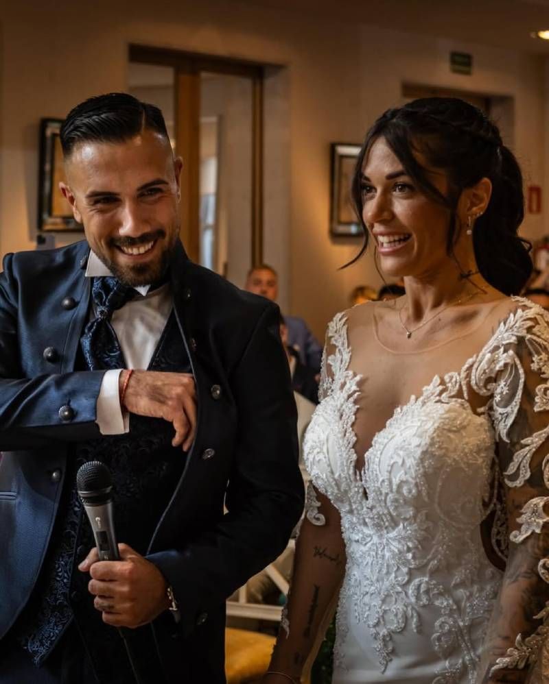 Fiama en su boda con  Marcello Falzerano en verano de 2023