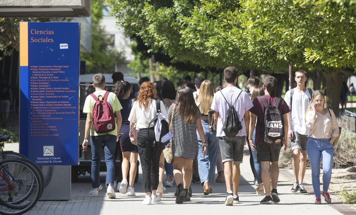 Alumnos en la Universidad de Alicante