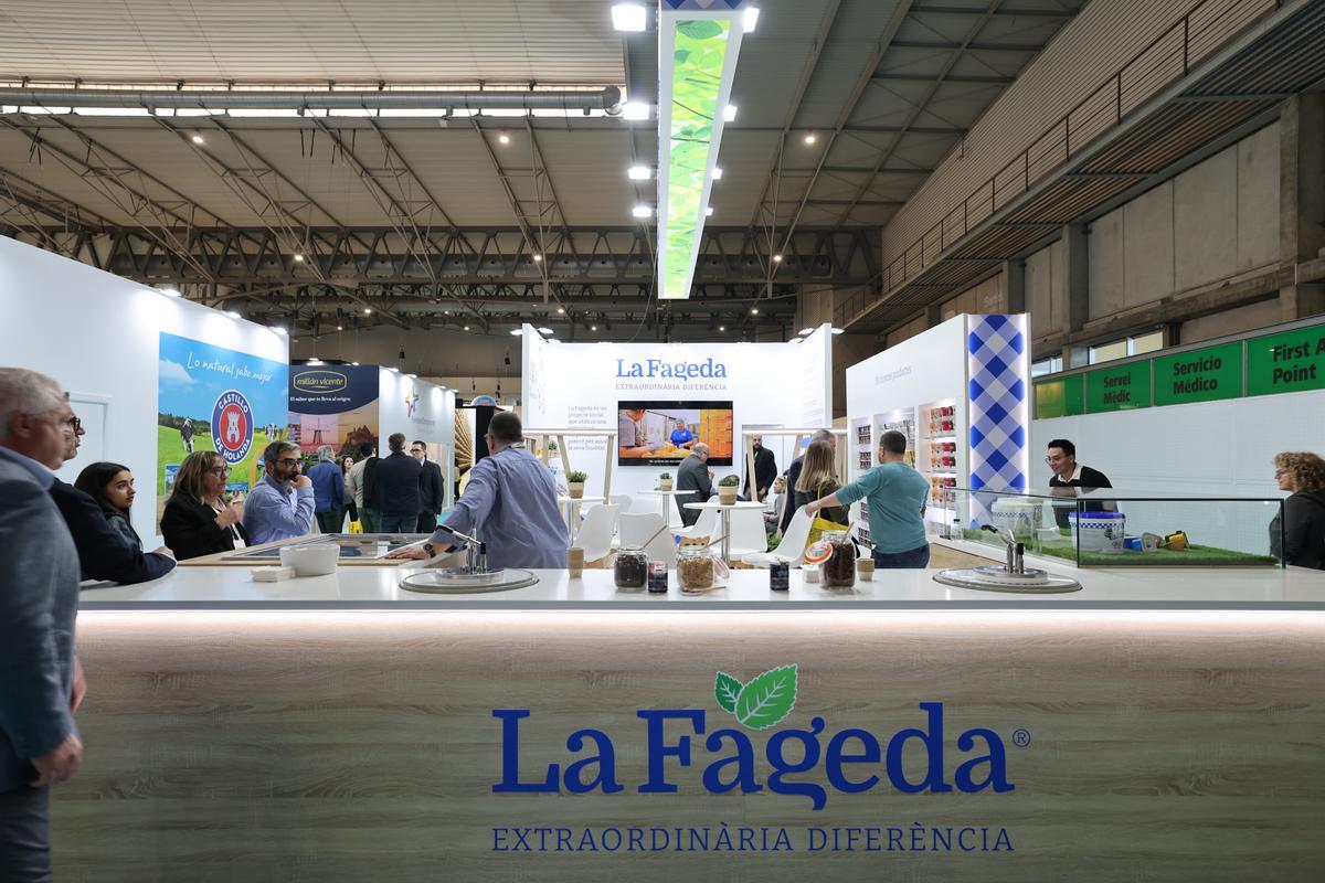 L'estand de La Fageda en una de les darreres edicions de la fira Alimentaria.