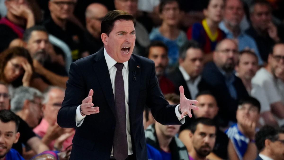 Xavi Pascual, durante el partido