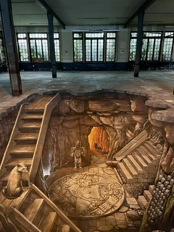 El truco de asomarse a un templo azteca (en 3D) bajo el suelo de La Vega