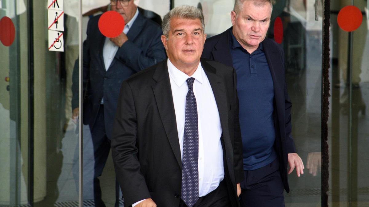 Joan Laporta, tras declarar como testigo en la Ciutat de la Justícia por la presunta estafa en el Reus CF.