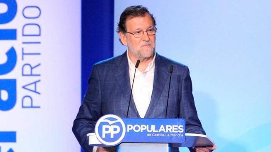 Rajoy, durante el acto político del PP celebrado en Toledo.