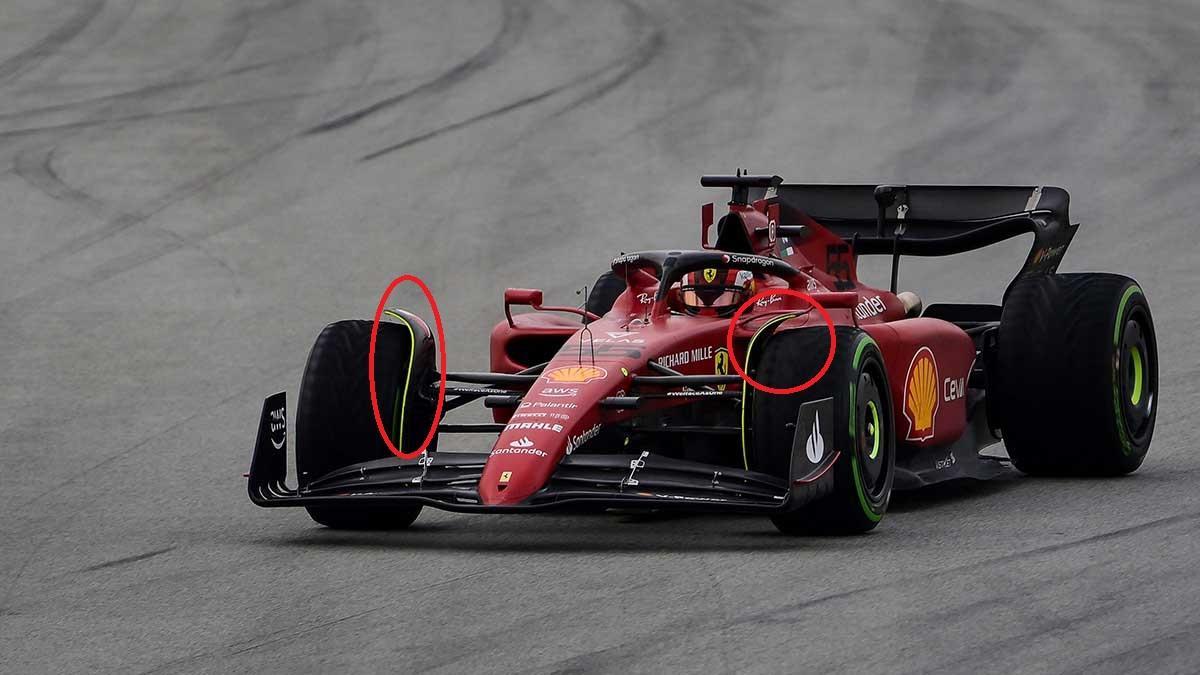 Deflectores o aletas en el coche del Mundial de F1 2022