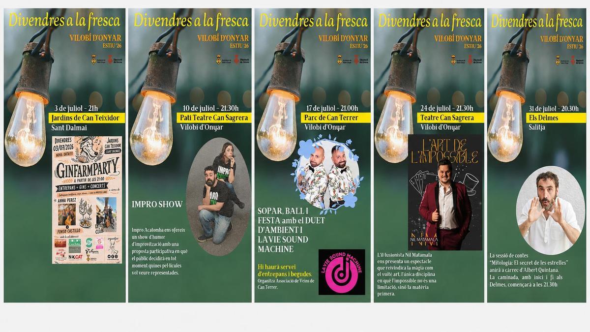 La programació de Divendres a la Fresca.