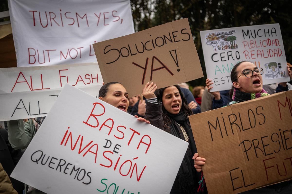 Manifestación en Anaga