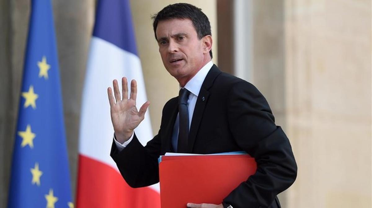 Valls, a l’arribar a una reunió a l’Elisi, a París, el 15 de novembre.