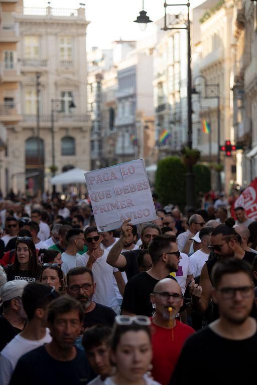 La protesta de las empresas auxiliares de Cartagena, en imágenes