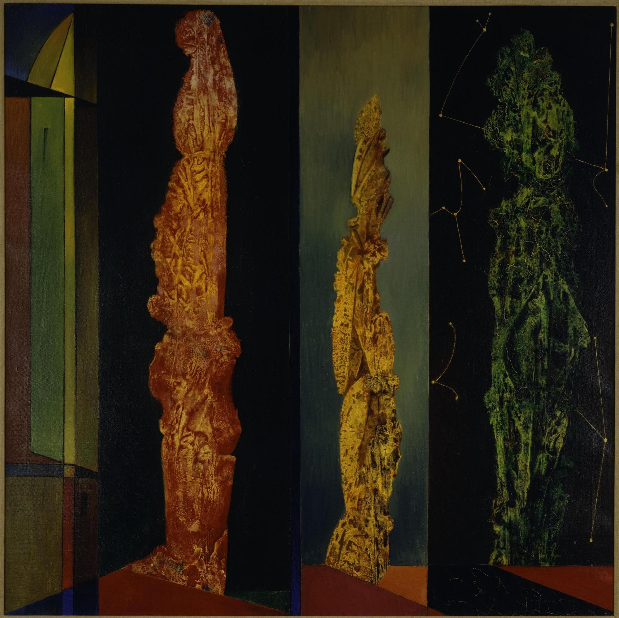 "Los tres cipreses", Max Ernst