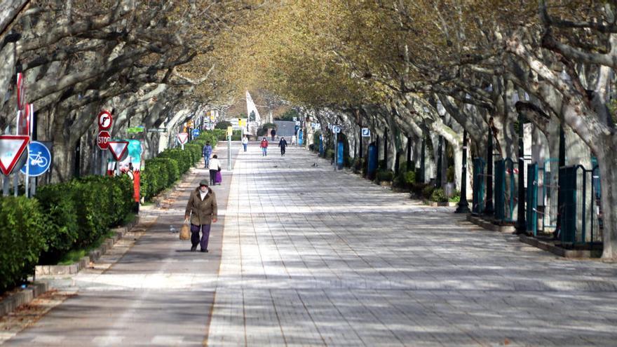 El Passeig Verdaguer d&#039;Igualada amb poca gent