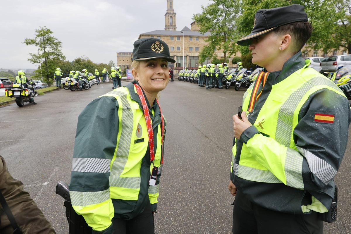 El dispositivo de la Guardia Civil en Gijón para la Vuelta a España Femenina, en imágenes