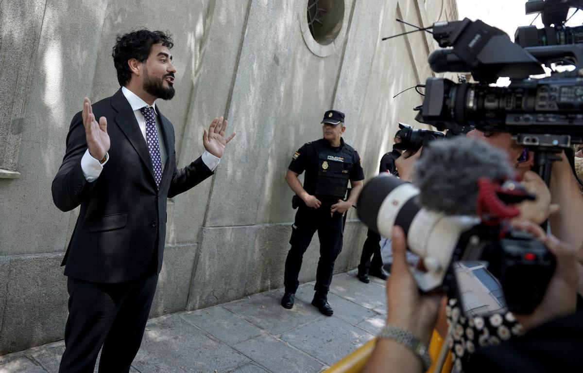 Alvise Pérez a la salida del Tribunal Supremo.Madrid, el pasado 7 de Junio