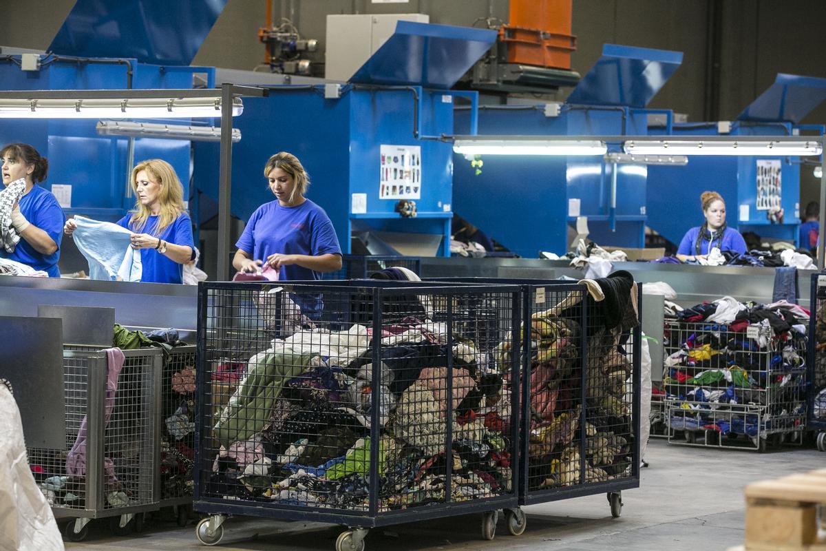 Imagen de archivo de una planta de reciclaje textil