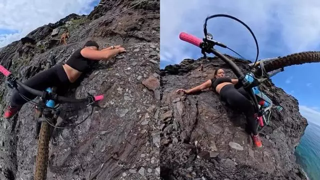 Cecilia Sopeña cae por un acantilado en bicicleta y su perra se lanza para ayudarla