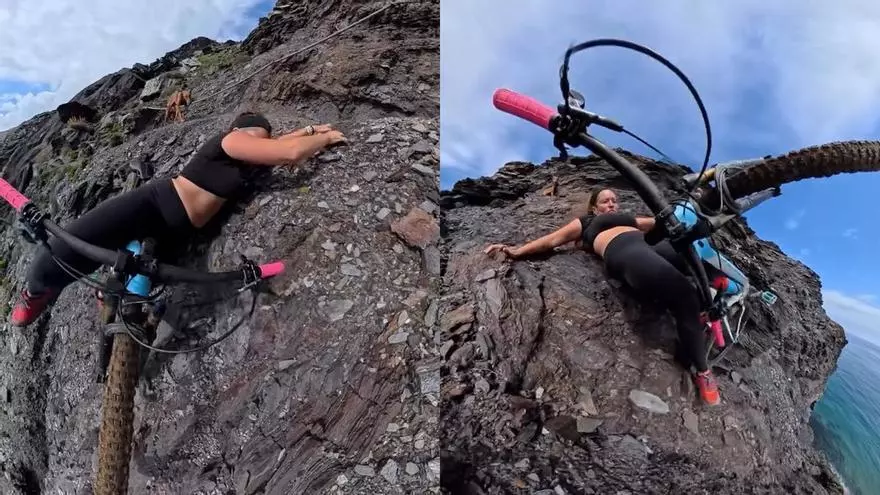 Cecilia Sopeña cae por un acantilado en bicicleta y su perra se lanza para ayudarla