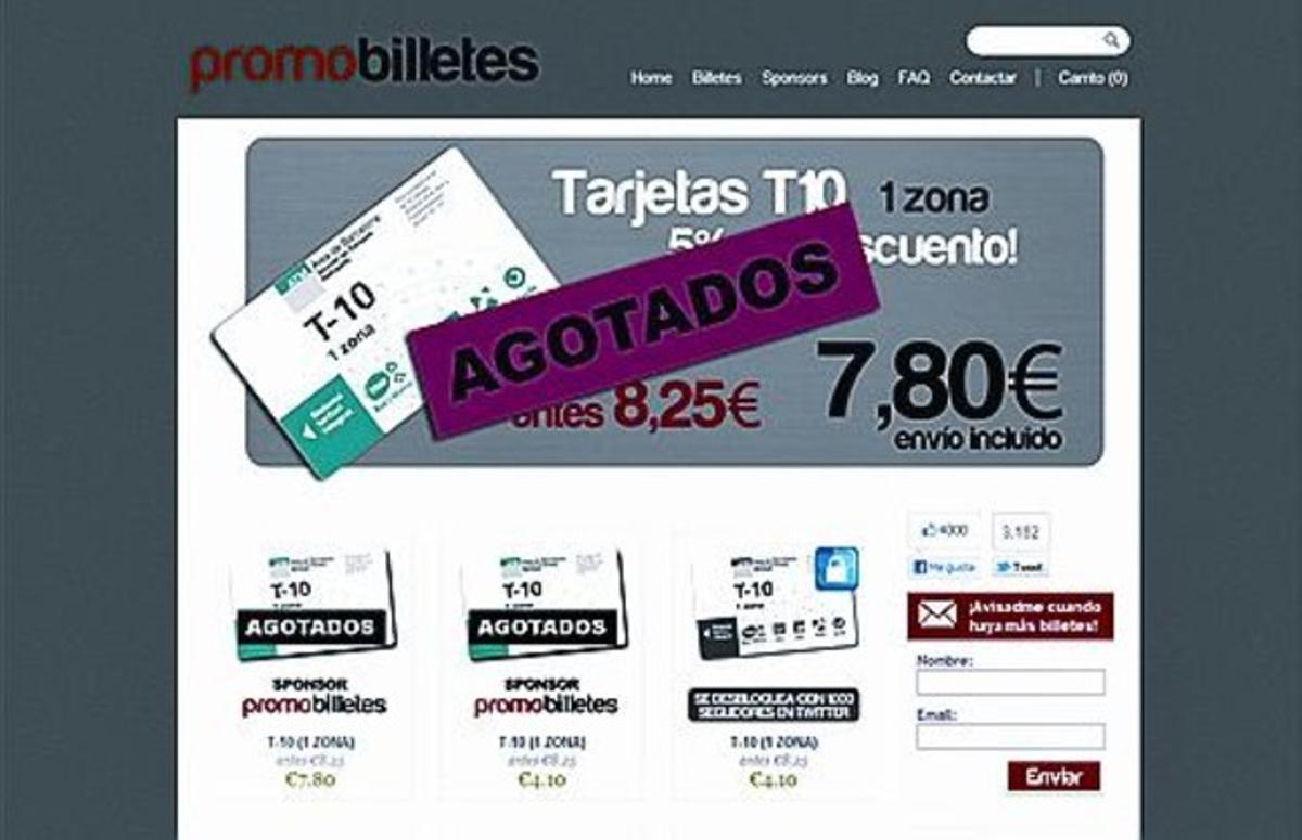 A l’esquerra, la pàgina web de promobilletes.com. A la dreta, una imatge del portal memetro.net. A l’esquerra, la pàgina web de promobilletes.com. A la dreta, una imatge del portal memetro.net.