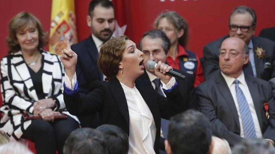 Estrella Morente, el pasado martes en el acto del Día de la Comunidad de Madrid.