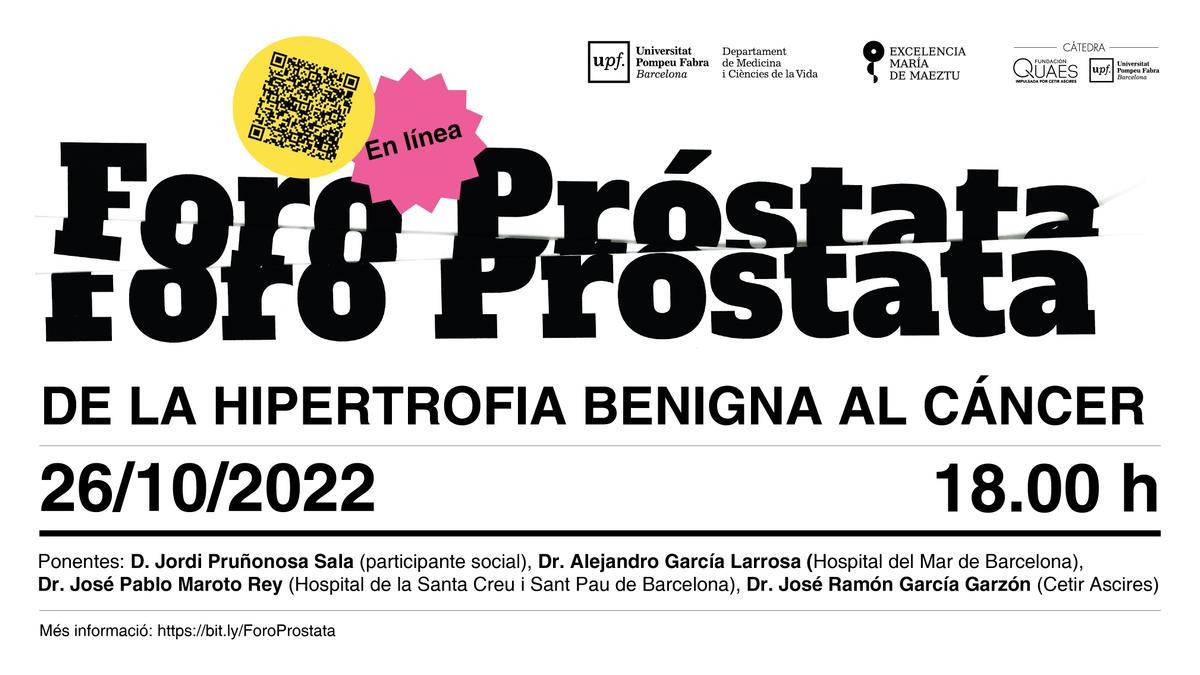 El I Foro Próstata tendrá lugar el 26 de octubre.