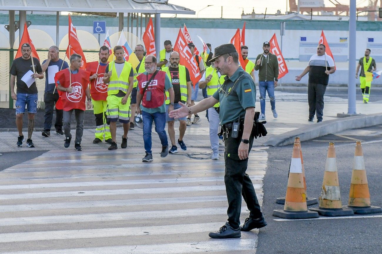 La primera jornada de la huelga de transporte no deja incidencias destacables en Las Palmas