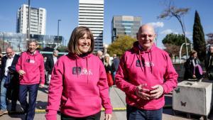 Marín y Hoffman presentan el Mobile 2024 en la plaza Europa en LHospitalet.