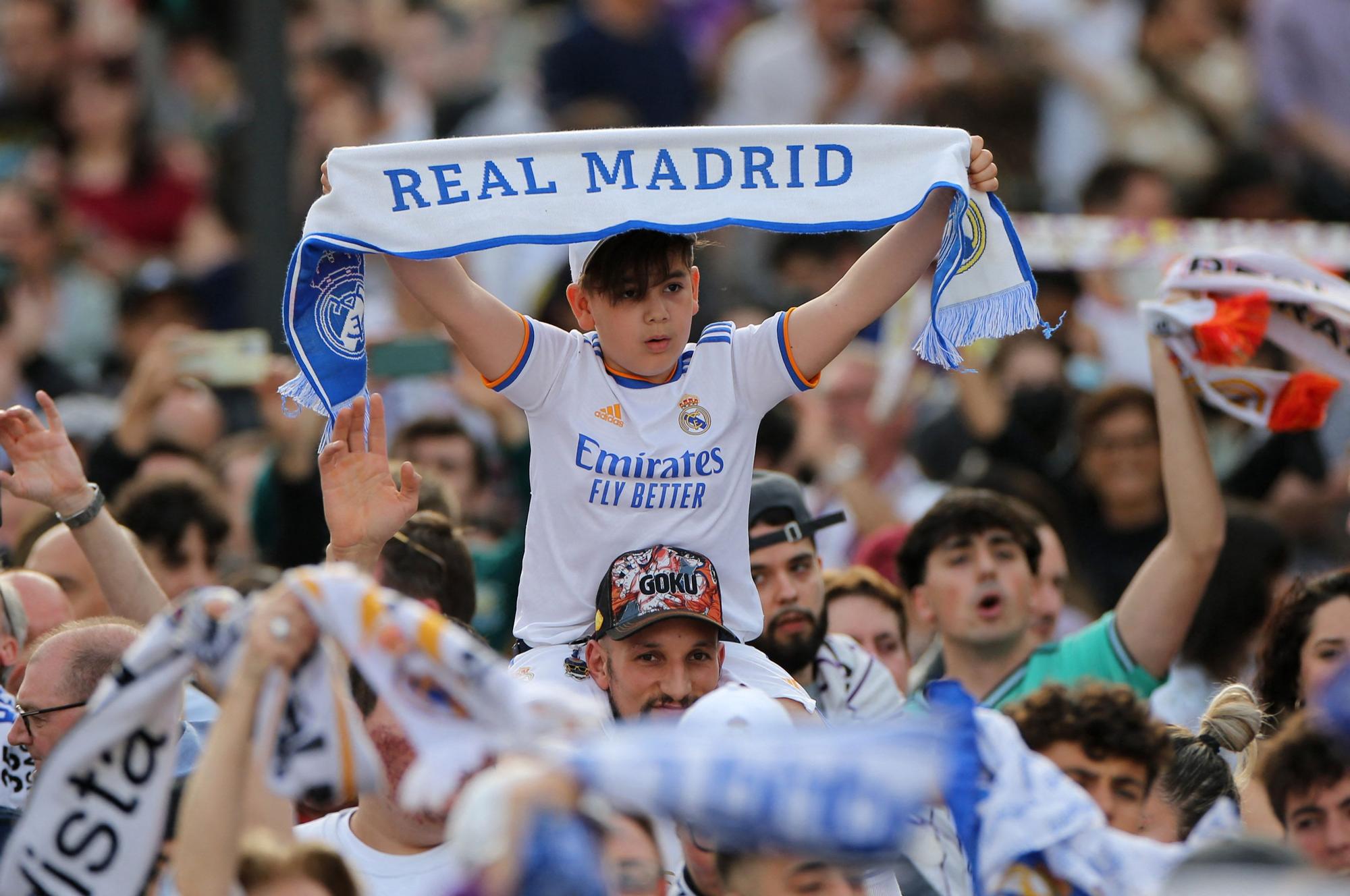 LaLiga - Real Madrid fans celebrate winning LaLiga