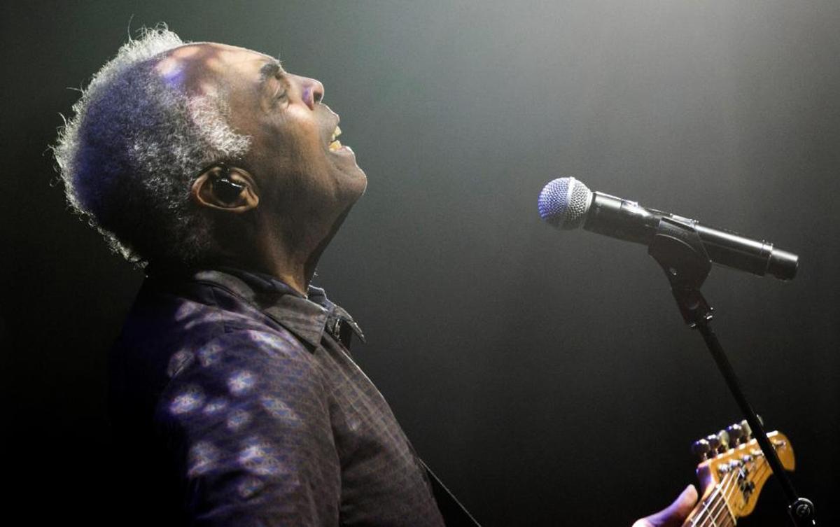 Gilberto Gil, durante su actuación en el festival oscense Pirineos Sur en 2018.