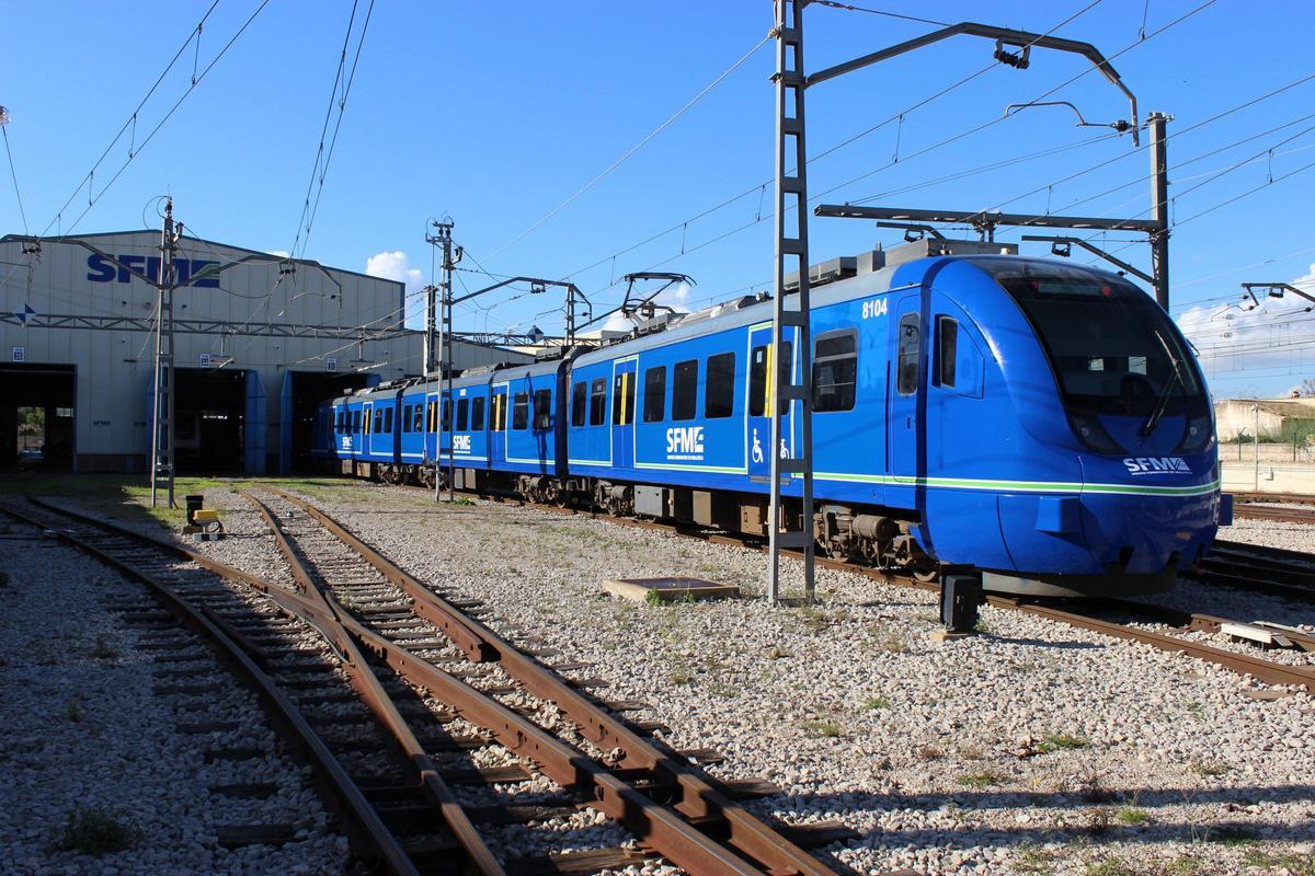 Un convoy de SFM en las instalaciones de la empresa ferroviaria.