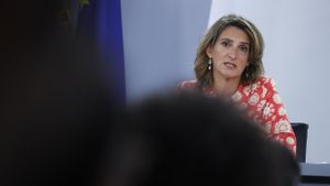 La vicepresidenta, Teresa Ribera, tras el Consejo de Ministros.