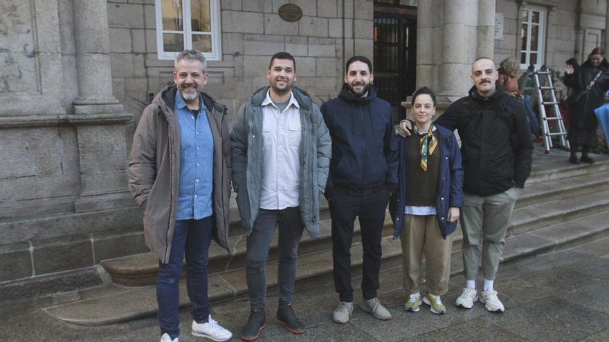 Miguel González, Dani Guzmán, Julio Sotomayor, Lydia del Olmo y Xosé Magalhães, ayer. | I. Osorio