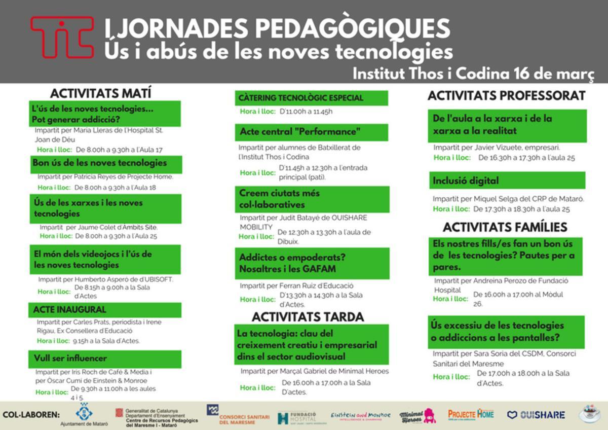 Jornada Pedagògica sobre ús i abús de les noves tecnologies a Mataró.