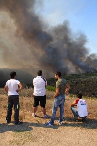 Un incendio arrasa parte de los Arribes en Villalcampo