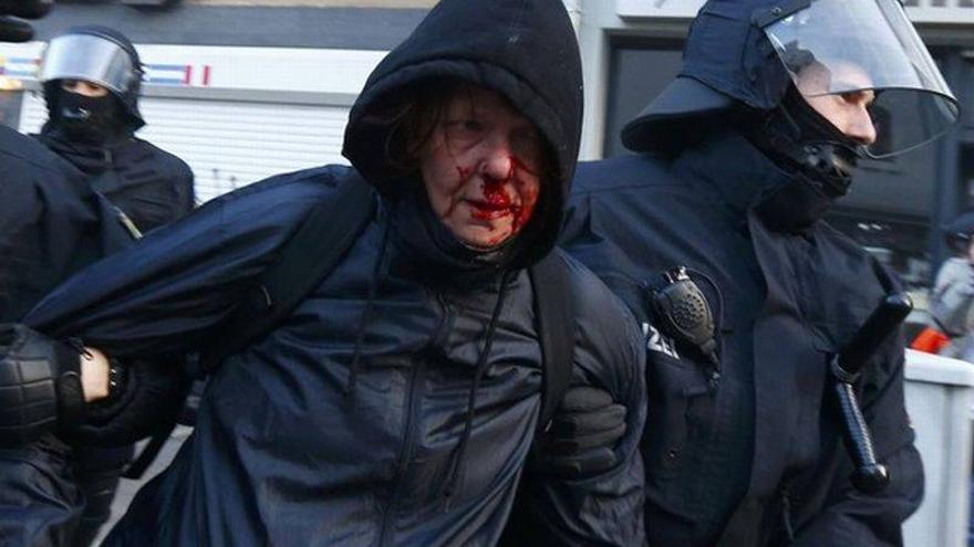 Violentos enfrentamientos en Fráncfort ante la inauguración de la sede del BCE