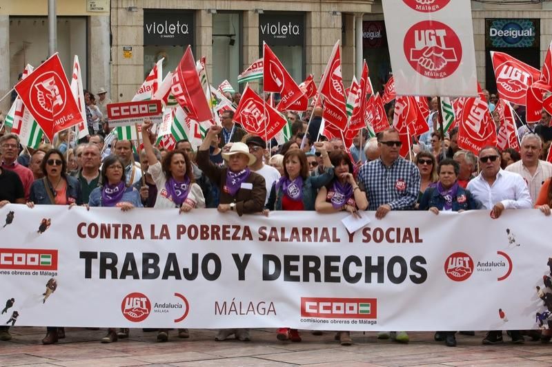 Manifestación del Primero de Mayo en Málaga