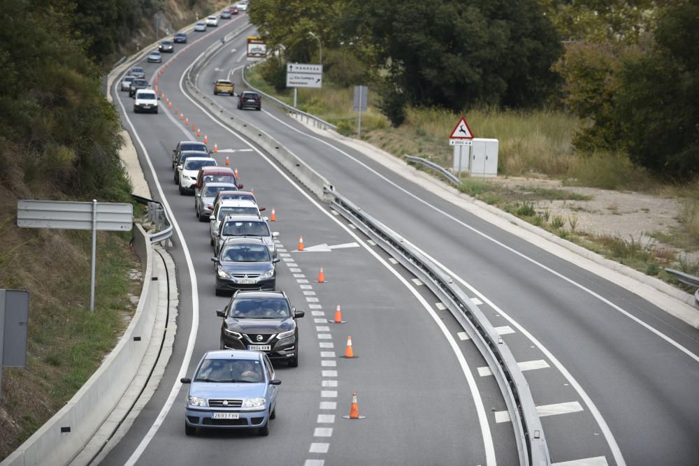 L'operació tornada deixa cues a la C-55, a Castellgalí