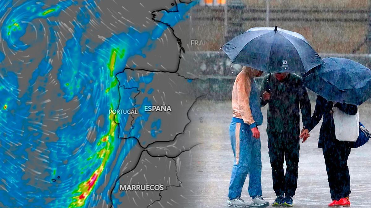 La borrasca Claudia llegando  la península.