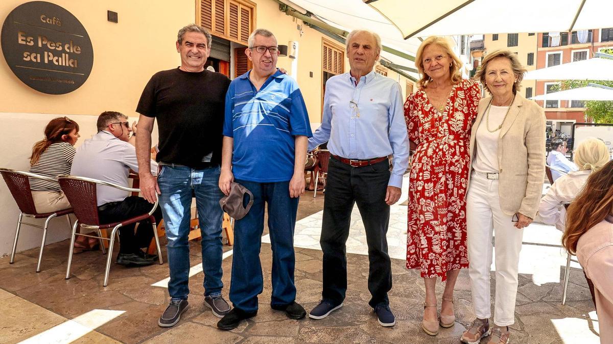 Monllaó, Campomar, Galmés, Rigo y Fuster, en la terraza de Es Pes de sa Palla.