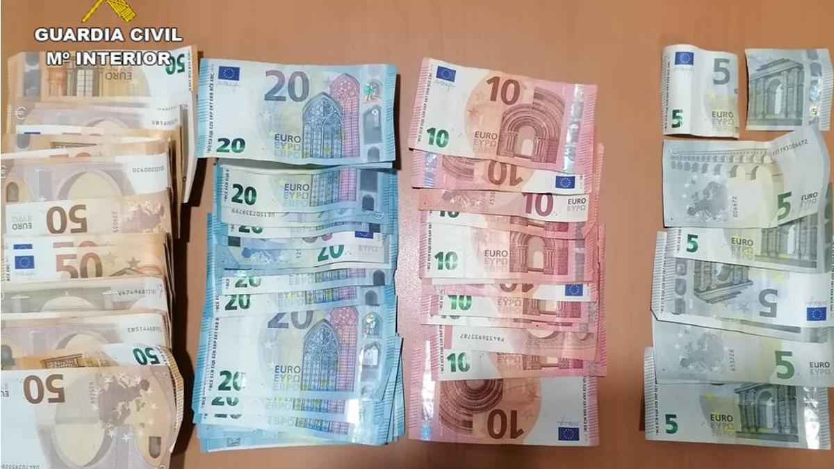 El dinero intervenido en la operación de Villena.