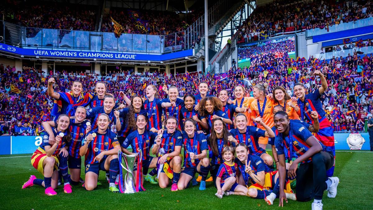 El Barça celebró la segunda Champions con la afición en Eindhoven