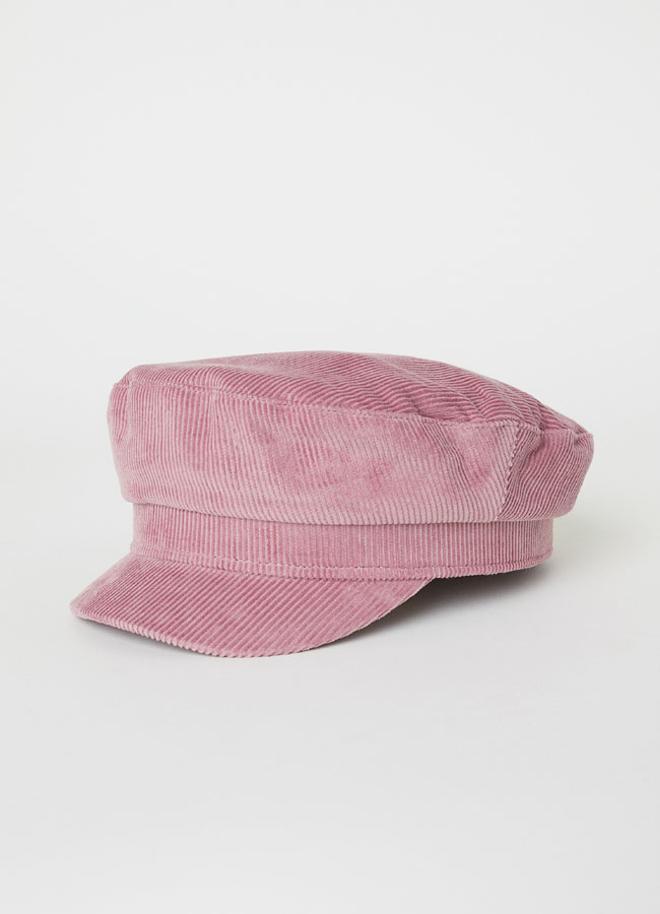 Gorra de pana rosa de H&amp;M en rebajas