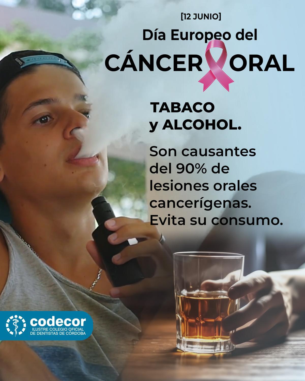 El tabaco y el alcohol son causantes del 90 % de lesiones orales cancerígenas.