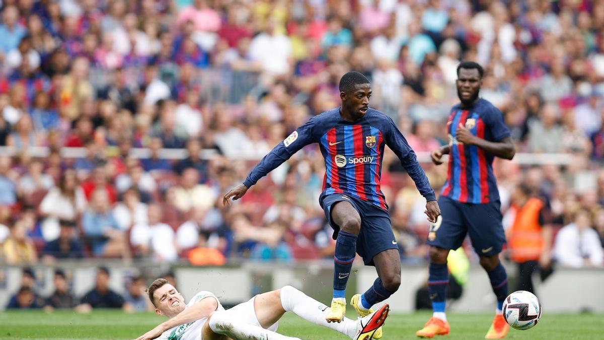 Ousmane Dembélé, en el encuentro ante el Elche CF.