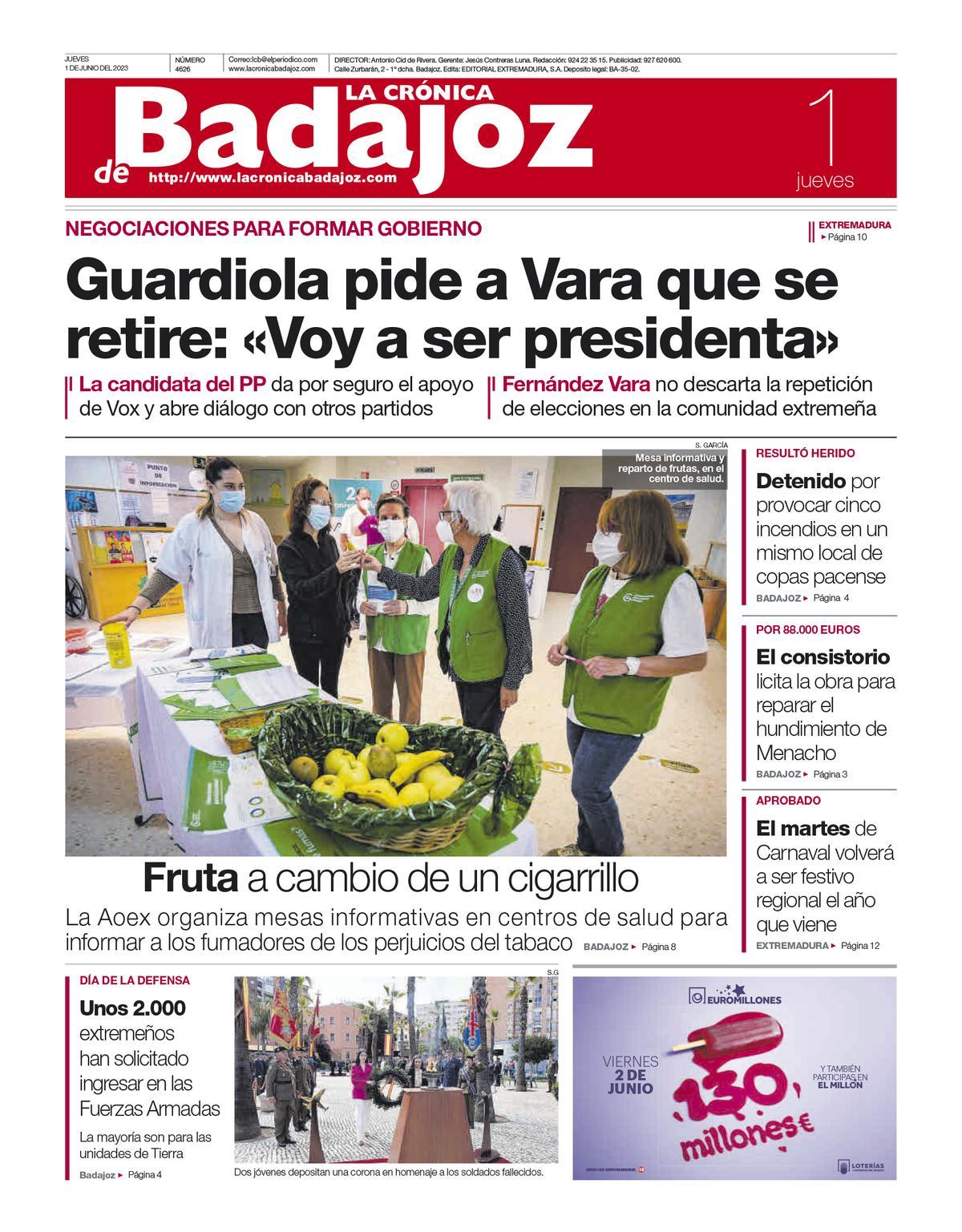 Consulta la portada correspondiente al día 1 de junio de 2023