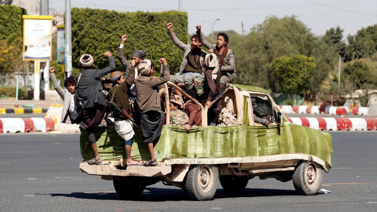 Milicianos en Saná (Yemen).