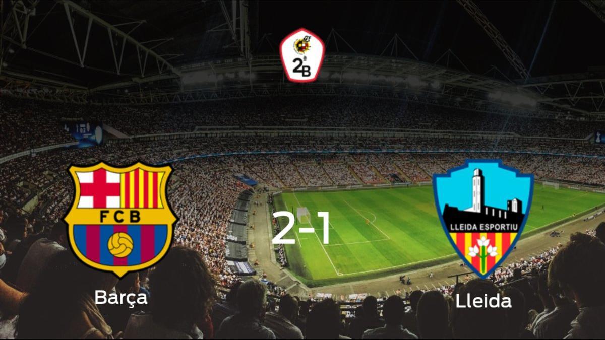 El Barcelona B vence 2-1 al Lleida Esportiu y se lleva los tres puntos
