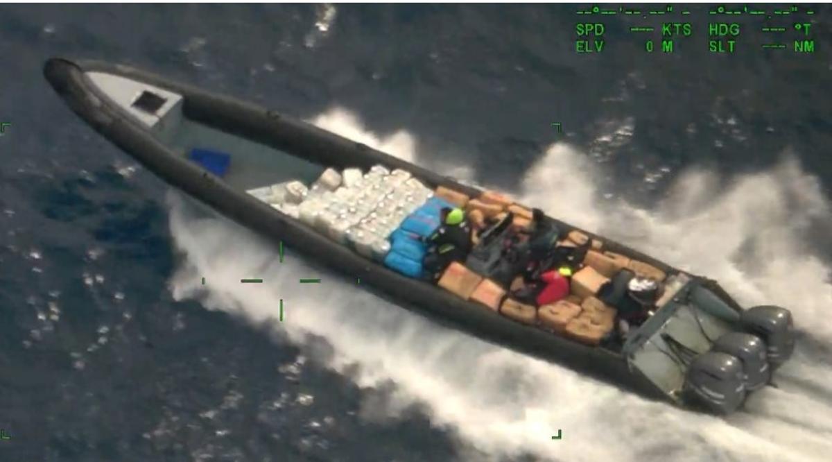 Imagen de las embarcaciones detectadas desde el Airbus de la Guardia Civil