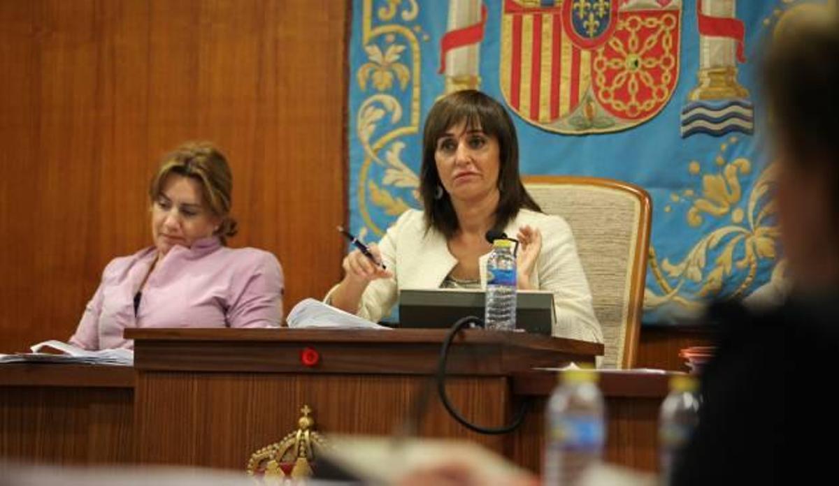 La exalcaldesa de Ibi en una de las últimas sesiones plenarias que presidió.