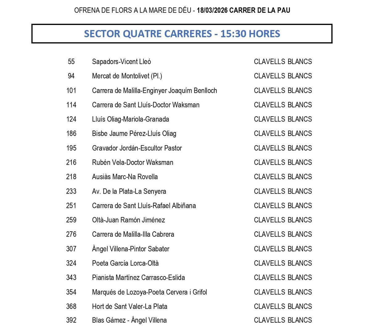 Calle de la Paz. 18 de marzo.